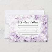 Paarse Hydrangeas Waterverf Geheugenbegrafenis Notitiekaartje (Achterkant)