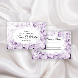 Paarse Hydrangeas Waterverf Geheugenbegrafenis Notitiekaartje