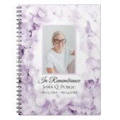 Paarse Hydrangeas Waterverf Uitvaart Gastenboek Notitieboek (Voorkant)