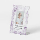 Paarse Hydrangeas Waterverf Uitvaartmonument Reclamebord Met Voetstuk (Voorkant)