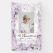 Paarse Hydrangeas Waterverf Uitvaartmonument Spandoek (Verticaal)