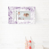 Paarse Hydrangeas Waterverf Uitvaartmonument Spandoek (Insitu)