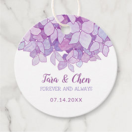 Paarse hydrangeas Wedding Bedankjes Labels