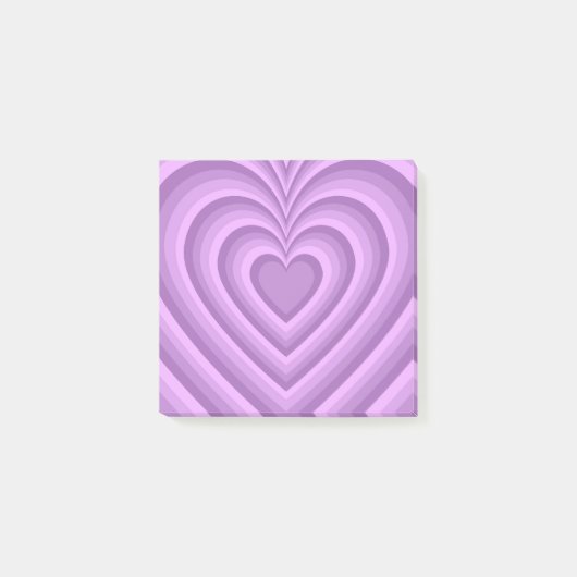 Paarse Hypnotische Hartpatroon Chic & Retro Post-it® Notes (Voorkant)