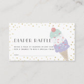 Paarse Ice Cream Baby shower Luier Raffle Ticket Informatiekaartje (Voorkant)