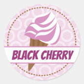 Paarse Ice Cream Circle Label (Voorkant)