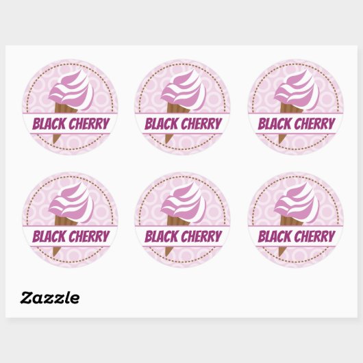 Paarse Ice Cream Circle Label (Vel)