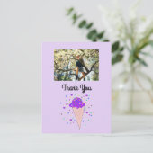 Paarse Ice Cream Foto bedankt Briefkaart (Staand voorkant)