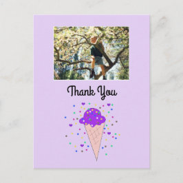 Paarse Ice Cream Foto bedankt Briefkaart