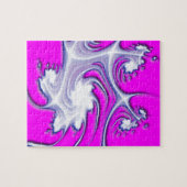Paarse Ice Fractal Flowers Puzzle Legpuzzel (Horizontaal)