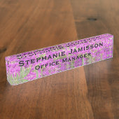 Paarse Ice Plant, naam en titel Naambordje (Zijkant)