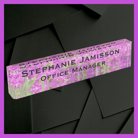 Paarse Ice Plant, naam en titel Naambordje