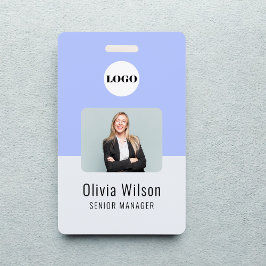 Paarse ID-kaart | Bedrijfslogo Werknemersfoto Badge