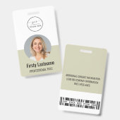 Paarse ID-Kaart | Moderne stijlvolle minimalistisc Badge (Front & Back)