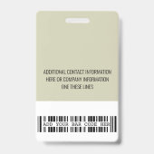 Paarse ID-Kaart | Moderne stijlvolle minimalistisc Badge (Back)