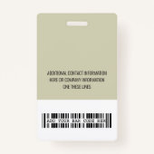 Paarse ID-Kaart | Moderne stijlvolle minimalistisc Badge (Achterkant)