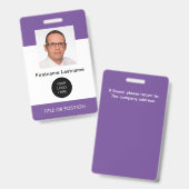 Paarse ID Pasfoto Naambadge Badge (Voor- en achterkant)