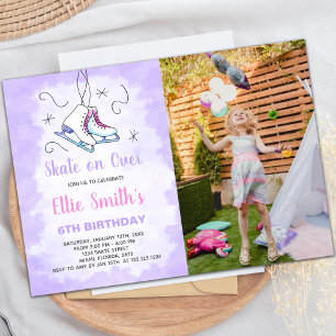 Paarse ijsschaatsen op zaterdag Uitnodigingen met