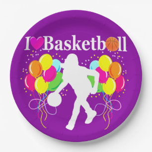 PAARSE IK HOU VAN BASKETBAL PAPIER BORDEN PAPIEREN BORDJE