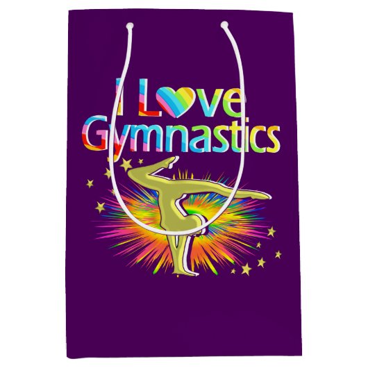 PAARSE IK HOU VAN GYMNASTIEK CADEAUZAK MEDIUM CADEAUZAKJE (Voorkant)