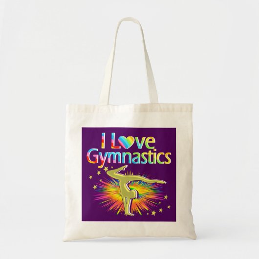 PAARSE IK HOU VAN GYMNASTIEK CANVAS TAS (Voorkant)