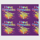 PAARSE IK HOU VAN GYMNASTIEK INPAKPAPIER (Vlak)