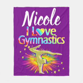  PAARSE IK HOU VAN GYMNASTIEK ONTWERP FLEECE DEKEN