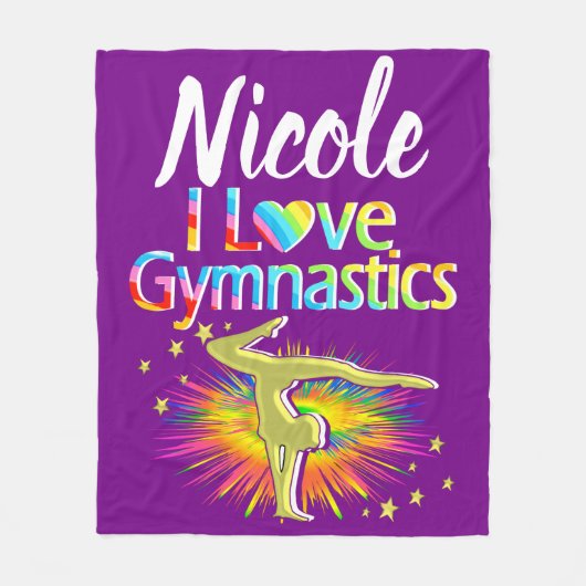  PAARSE IK HOU VAN GYMNASTIEK ONTWERP FLEECE DEKEN (Voorkant)