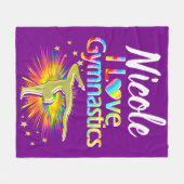  PAARSE IK HOU VAN GYMNASTIEK ONTWERP FLEECE DEKEN (Voorkant (Horizontaal))