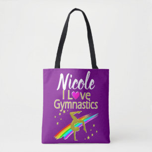 PAARSE IK HOU VAN GYMNASTIEK ONTWERP TOTE BAG