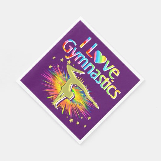 PAARSE IK HOU VAN GYMNASTIEK PAPIEREN SERVETTEN (Hoek)