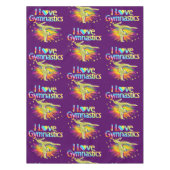 PAARSE IK HOU VAN GYMNASTIEK TAFELDOEK HOESJE TAFELKLEED (Voorkant)