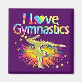 PAARSE IK HOU VAN GYMNASTIEKMAGNEET MAGNEET (Voorkant)