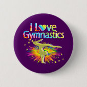 PAARSE IK HOU VAN GYMNASTISCHE BUTTON (Voorkant)