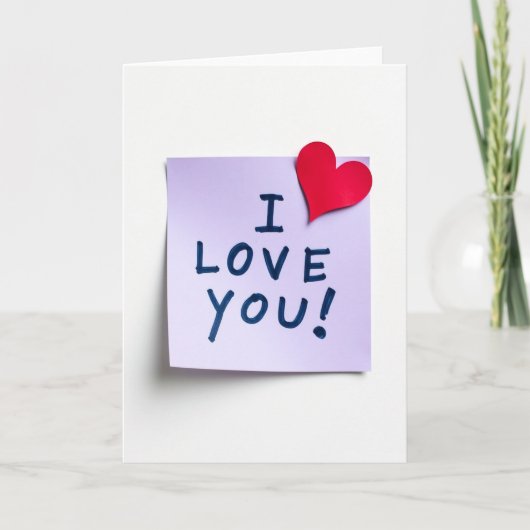 Paarse Ik Hou Van Jou Hart Kaart (Voorkant)