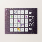 Paarse Illustratie Kerstmis Bingo Jigsaw Puzzel (Horizontaal)