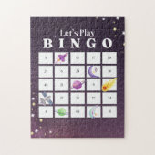 Paarse Illustratie Kerstmis Bingo Jigsaw Puzzel (Verticaal)