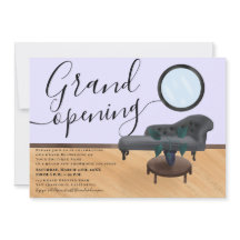 paarse illustratie schoonheidssalon grote opening