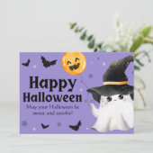 Paarse Illustratief Gelukkig Halloween (Staand voorkant)