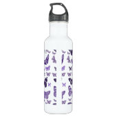 Paarse Imagine vlinders Waterfles (Achterkant)