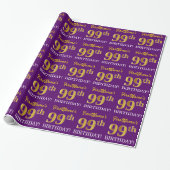 Paarse, imitatie Gold look "99th BIRTHDAY" Cadeaupapier (Uitgerold)