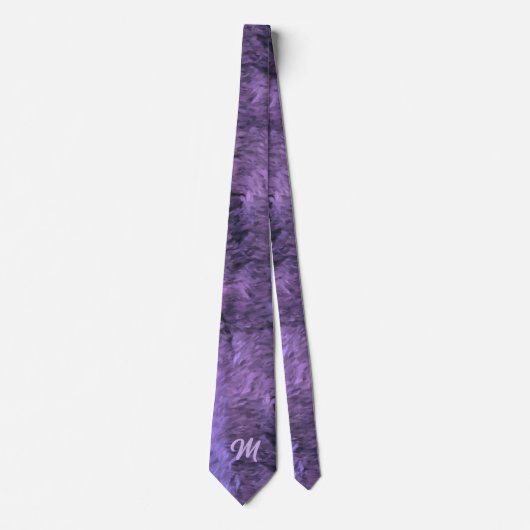 Paarse impressionisme met monogram stropdas (Voorkant)