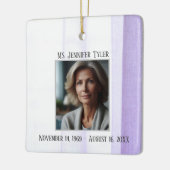 Paarse in liefdevolle herinnering begrafenismonume keramisch ornament (Links)