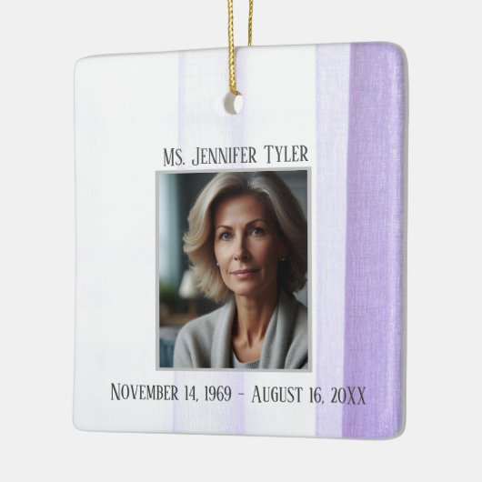 Paarse in liefdevolle herinnering begrafenismonume keramisch ornament (Links)