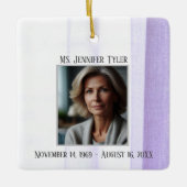 Paarse in liefdevolle herinnering begrafenismonume keramisch ornament (Voorkant)