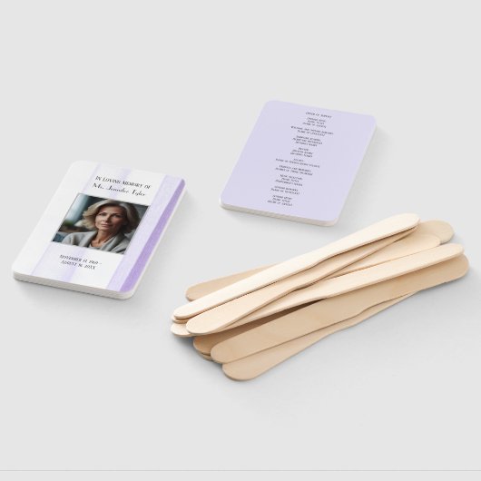 Paarse in liefdevolle herinnering Elegant begrafen Handwaaier (Niet-gemonteerd)