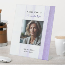 Paarse in liefdevolle herinnering Elegant begrafen Reclamebord Met Voetstuk