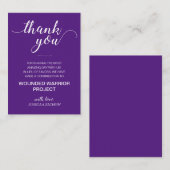 Paarse in plaats van gunsten liefdadigheid donatie plaatskaartje (Voorkant / Achterkant)
