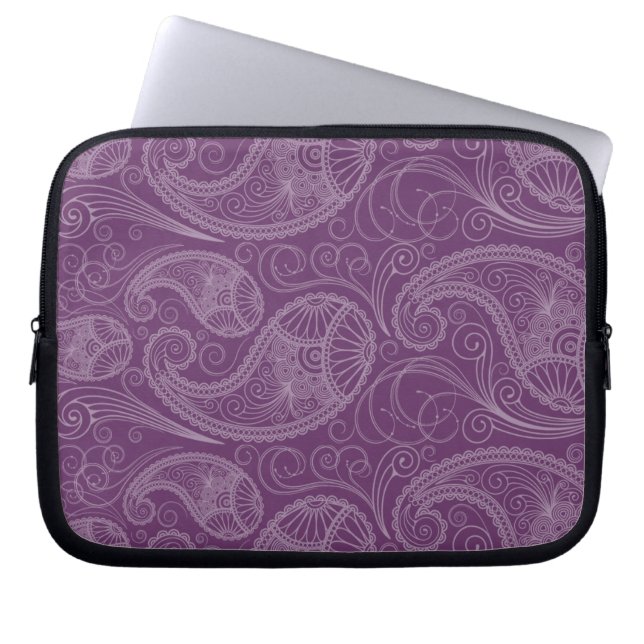 Paarse Indiase Henna-laptophoes Laptop Sleeve (Voorkant)