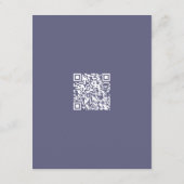 Paarse & Indigo Bloemen QR Code Trouwgegevens Informatiekaartje (Achterkant)